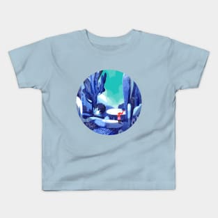 Cactus BlueTeal_RoundVersion Kids T-Shirt